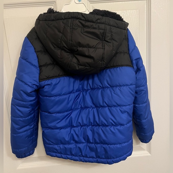 The North Face Youth size XXS Blue and Black Reversible Fleece Puffer Jacket - Picture 2 of 7